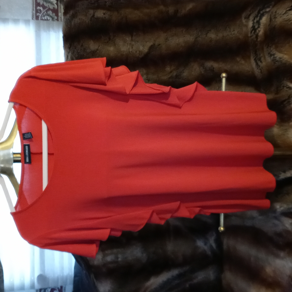Nina Leonard orange large blouse